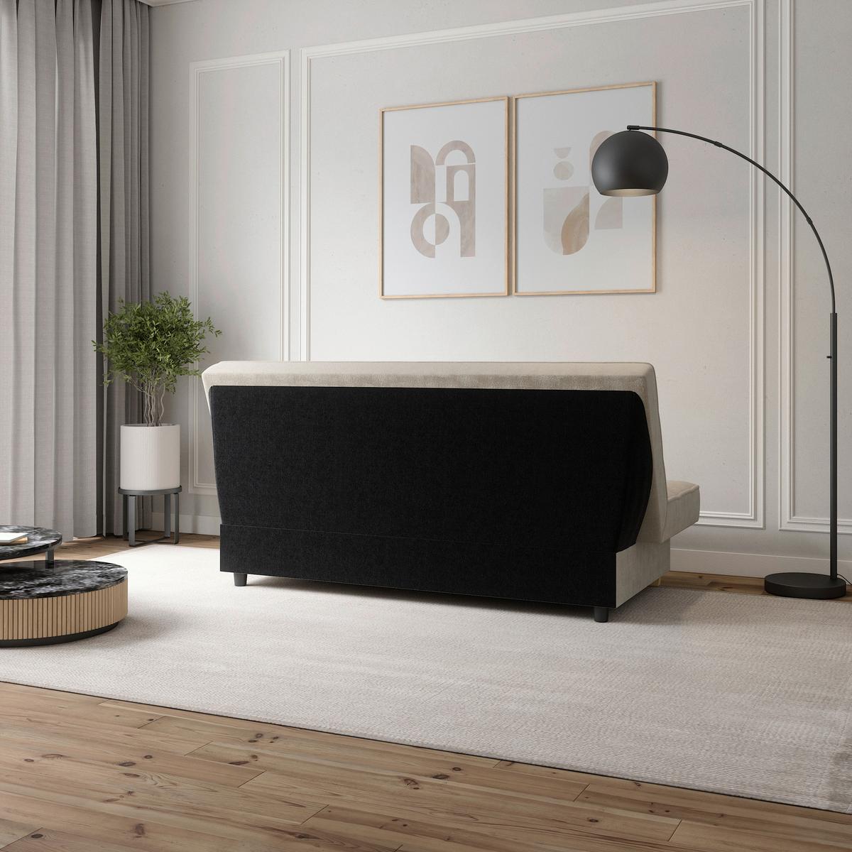 Schlafsofa Miko Creme B: 192 cm - Creme, Design, Textil (192/92/95cm) - MID.YOU