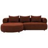 Ecksofa Ferro Rostfarben S: 156x256 cm - Rostfarben/Schwarz, Design, Textil (156/256cm) - Livetastic