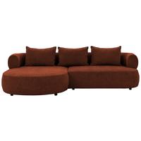 Ecksofa Ferro Rostfarben S: 156x256 cm - Rostfarben/Schwarz, Design, Textil (156/256cm) - Livetastic