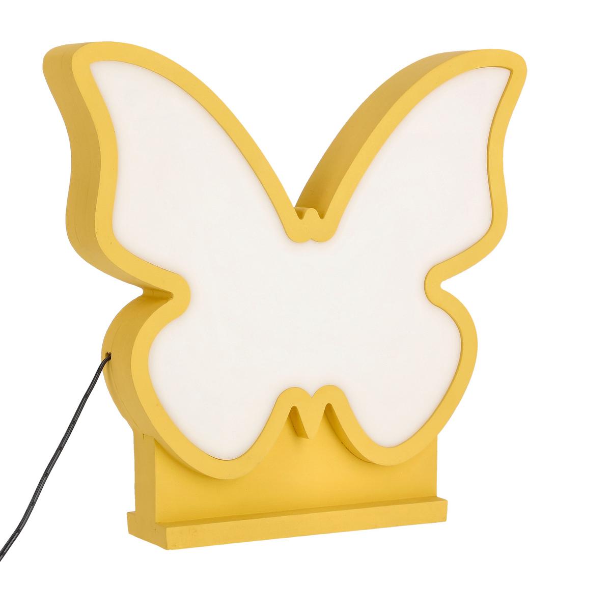 Kindertischleuchte 41-10667 Butterfly - Goldfarben, Basics, Holzwerkstoff/Kunststoff (28.5/5/26.5cm)