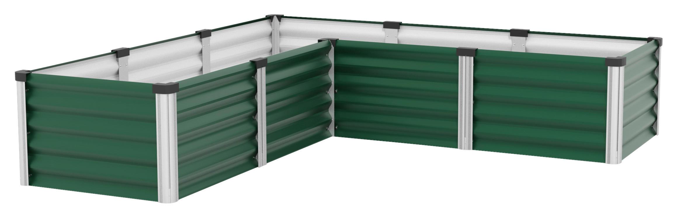 Hochbeet Stahl Linus 185x40,3x185 cm Dunkelgrün - Dunkelgrün/Alufarben, Basics, Metall (185/40,3/185cm)