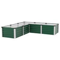 Hochbeet Stahl Linus 185x40,3x185 Cm Dunkelgrün - Dunkelgrün/Alufarben, Basics, Metall (185/40,3/185cm)
