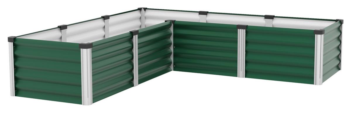 Hochbeet Stahl Linus 185x40,3x185 Cm Dunkelgrün - Dunkelgrün/Alufarben, Basics, Metall (185/40,3/185cm)