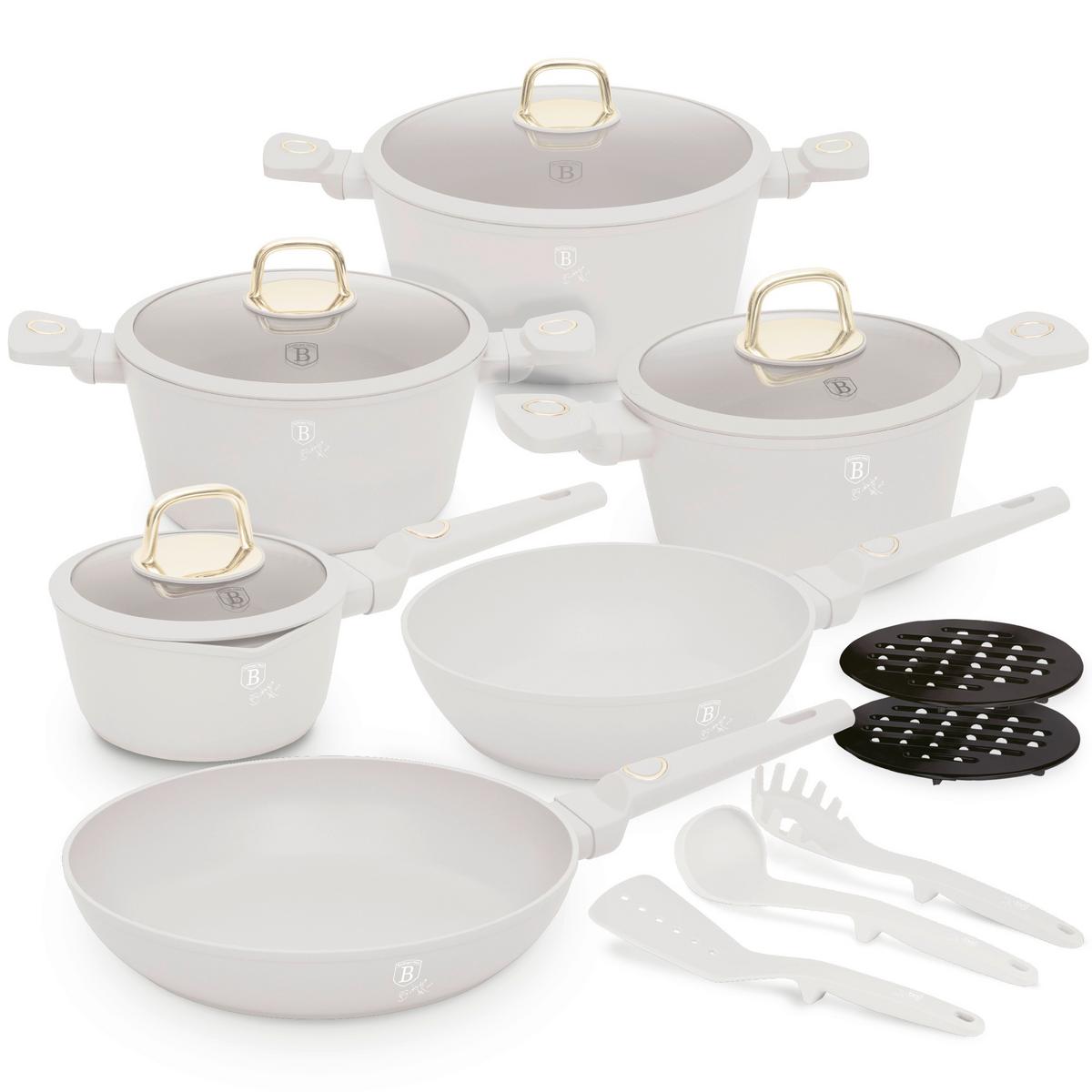 Kochtopfset 15--Teilig., Creme - Creme, Basics, Metall