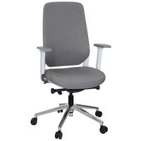 Drehstuhl Chiaro T4 White Armstützen Grau/Weiß Bis 110kg - Weiß/Grau, MODERN, Kunststoff/Textil (56/131/67cm) - MID.YOU