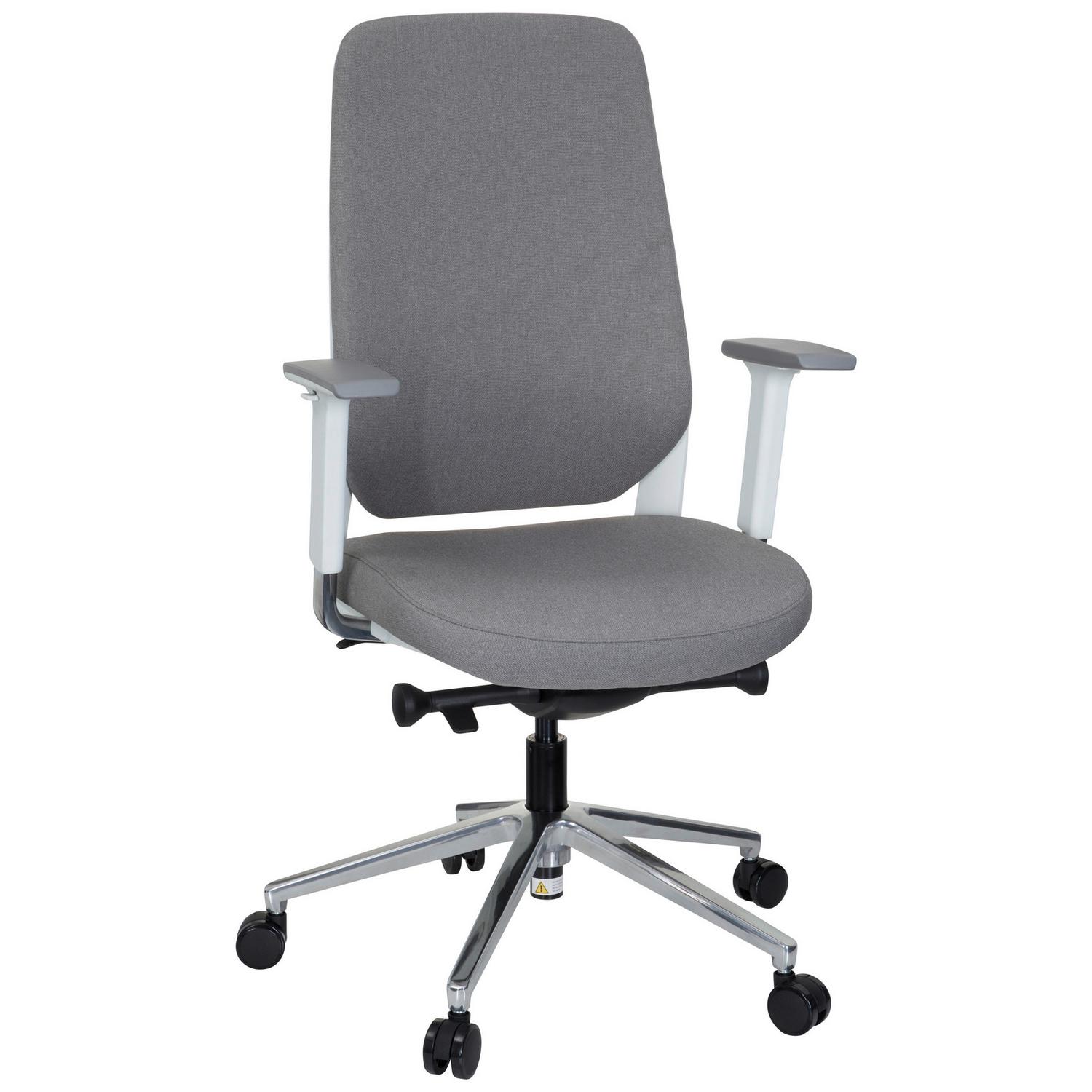 Drehstuhl Chiaro T4 White Armstützen Grau/Weiß bis 110kg Grau, Weiß 56x131x67 cm