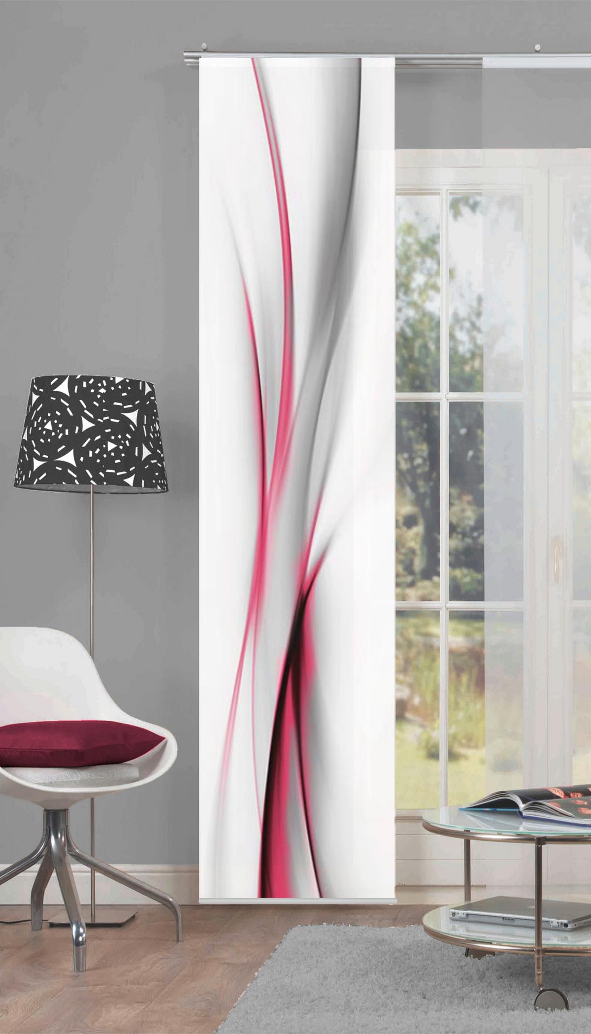 Flächenvorhang Rochelle Rot B: 60 cm - Rot, Design, Textil (60/245cm)