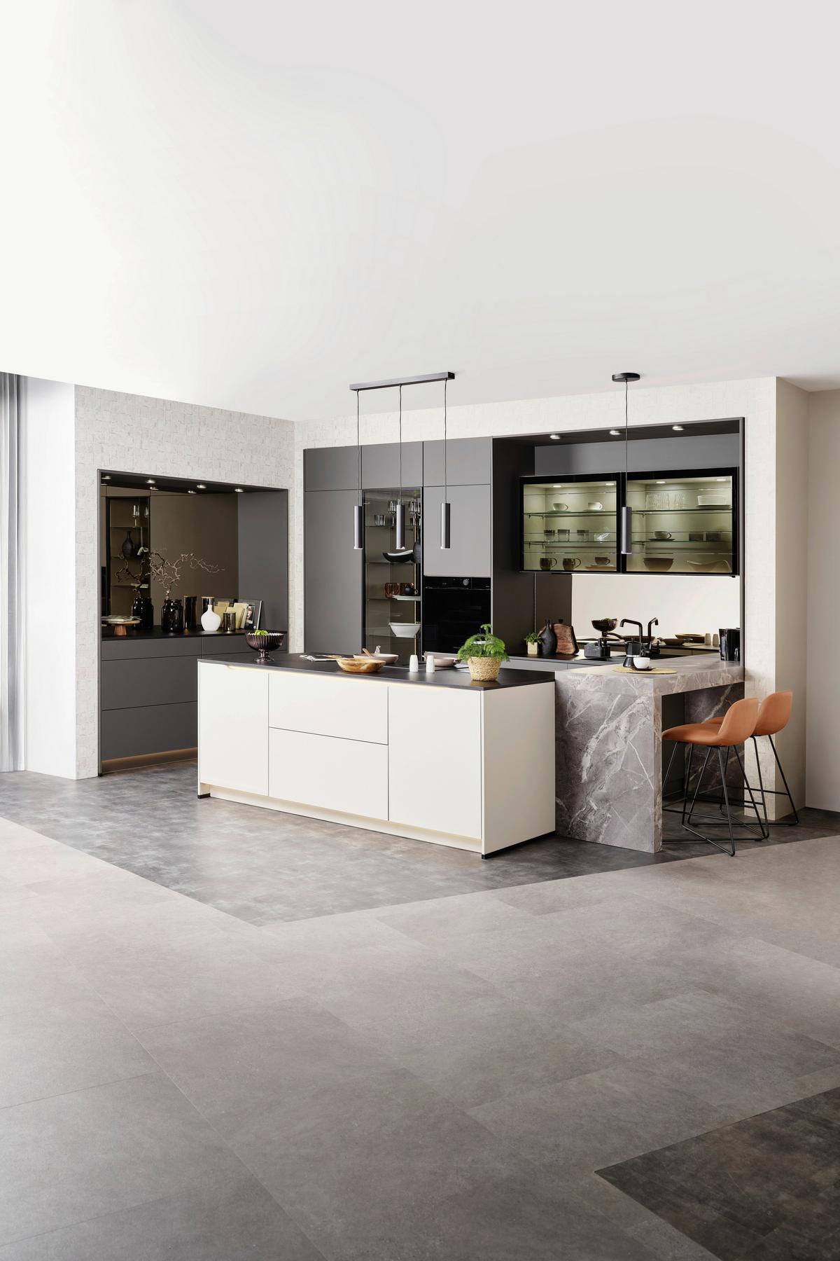 Einbauküche Sofia - Hellbraun/Hellgrau, MODERN, Holzwerkstoff - Vertico