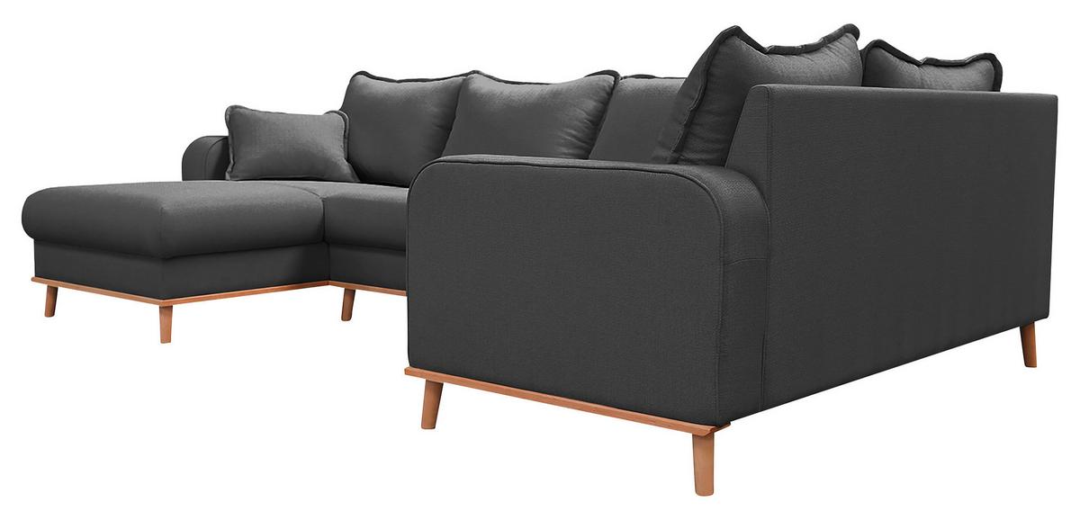 Wohnlandschaft Beata D.grau U: 170x296x167 cm - Wengefarben/Dunkelgrau, Design, Textil (170/296/167cm) - Livetastic