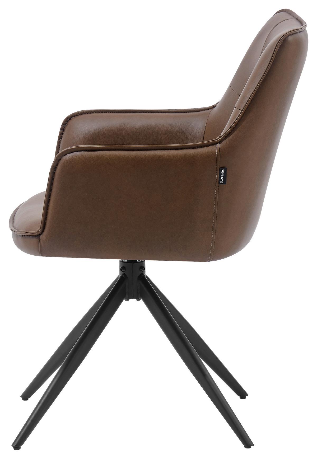 Armlehnstuhl Ion Braun/Schwarz - Schwarz/Braun, MODERN, Holz/Textil (58/87/61,5cm) - Livetastic