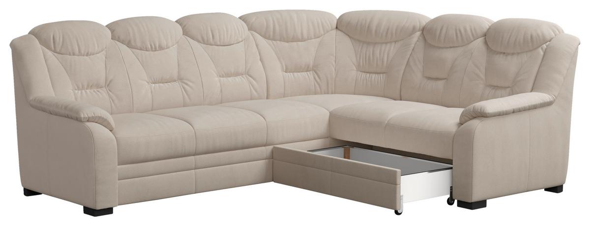 Ecksofa Marcus Beige S: 263x211 Cm - Beige/Schwarz, Basics, Textil (263/211cm) - MID.YOU