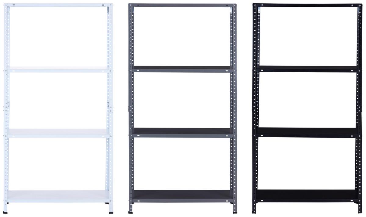 Schraubregal Stahl 75x150x30 cm 40kg/Boden - Schwarz, MODERN, Metall (75/150/30cm) - Homezone