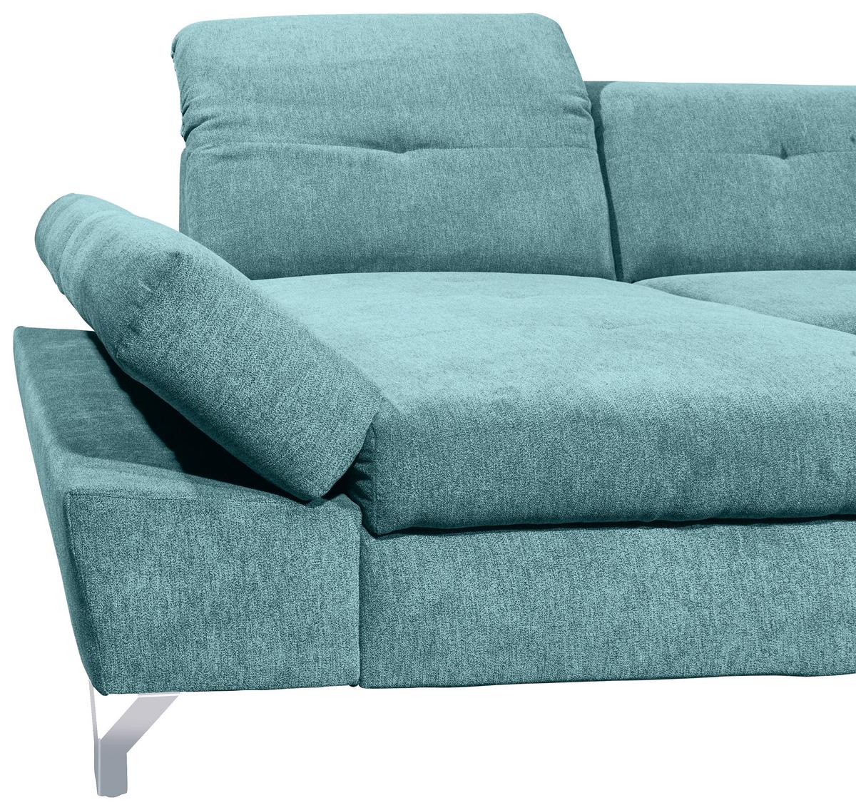Ecksofa Melfi Türkis U: 168 Cm - Türkis/Silberfarben, MODERN, Textil (168/350/245cm) - MID.YOU