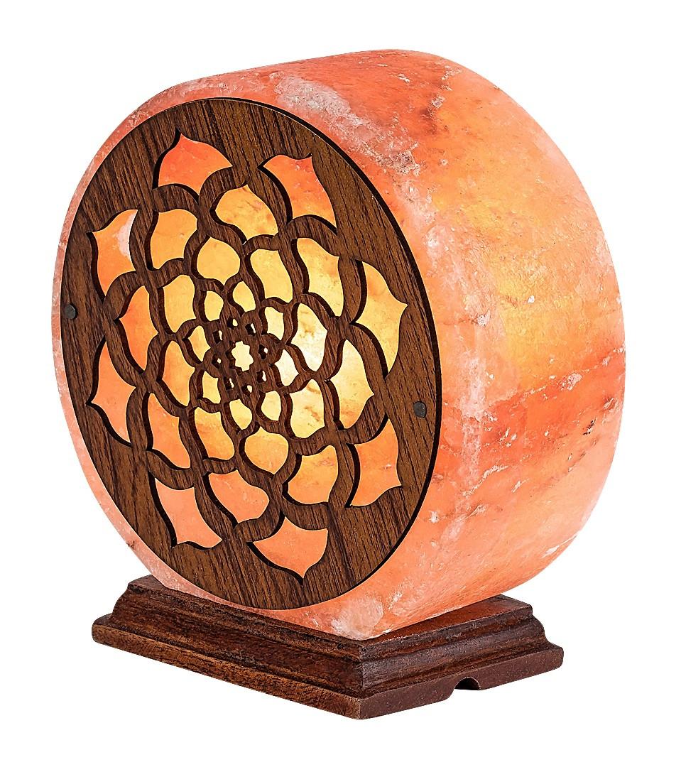 Sólámpa Mandali - barna/narancs, Basics, kő/fa (16.5cm)