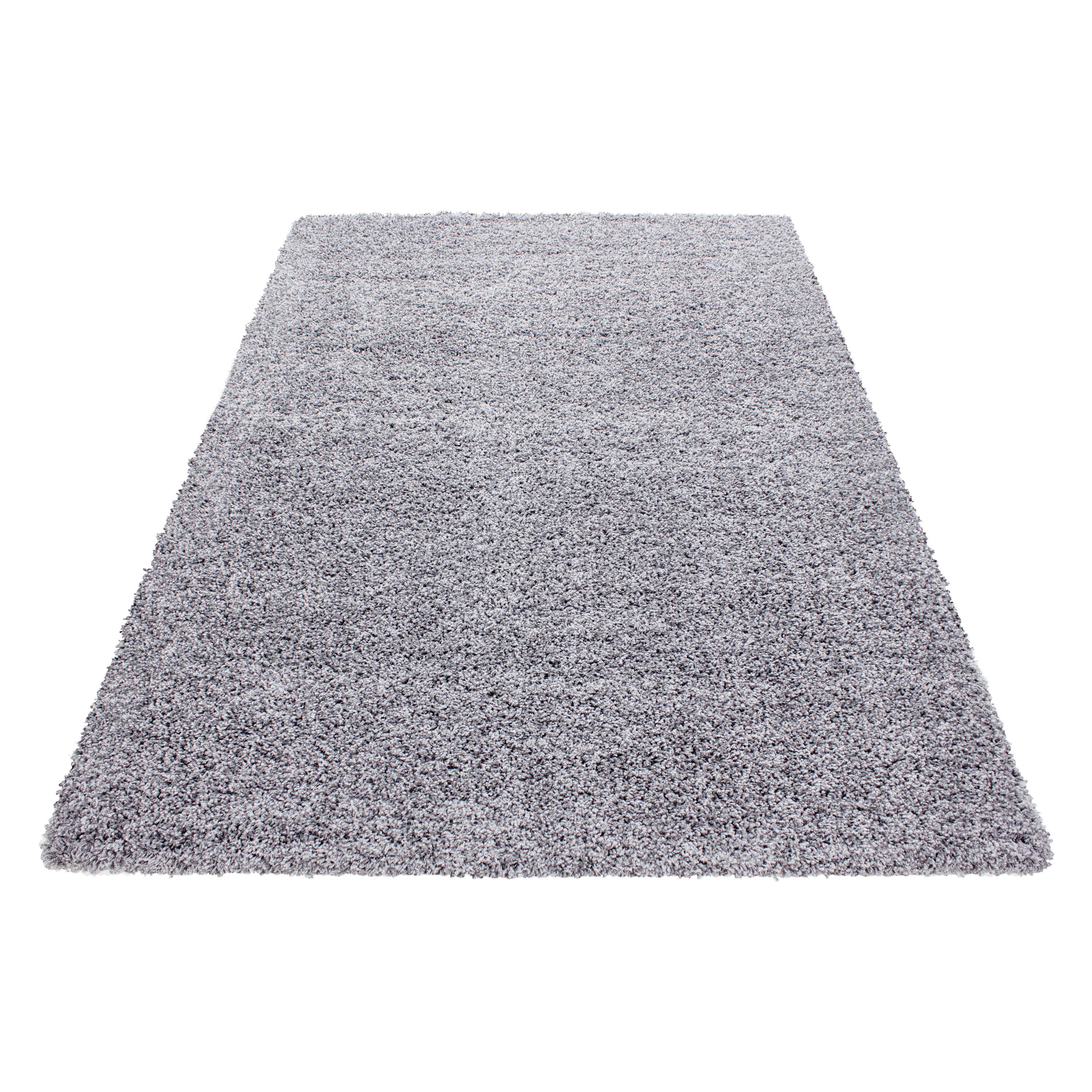 Hochflor Teppich Hellgrau Life 240x340 cm