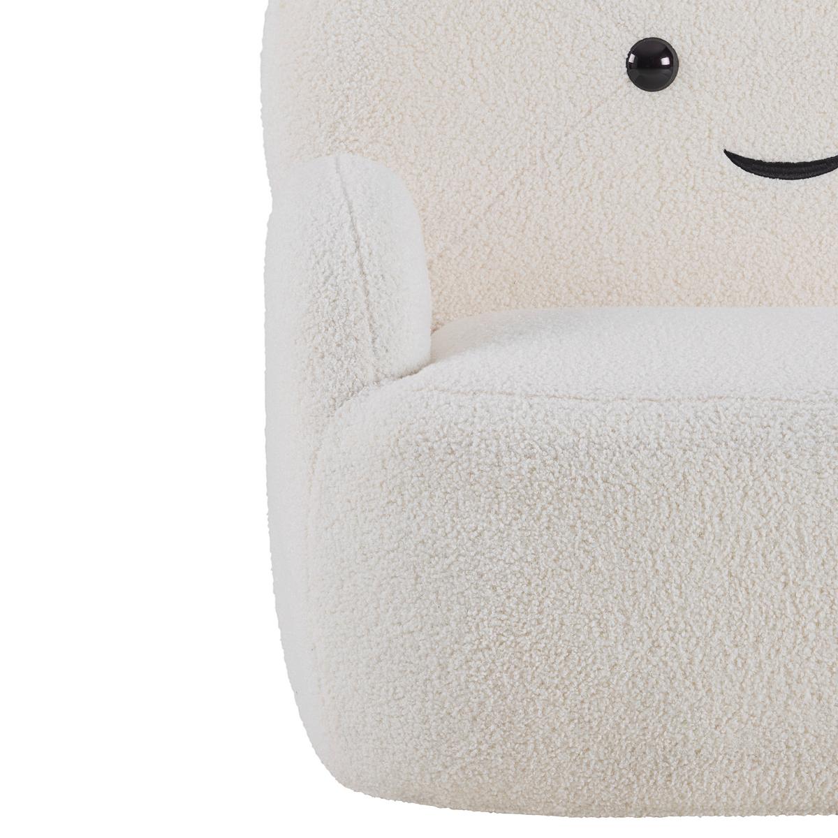 Pohovka KITTI, bílá tkanina TEDDY - bílá, Romantický / Rustikální, dřevo/textil (121/42/78cm) - Premium Living