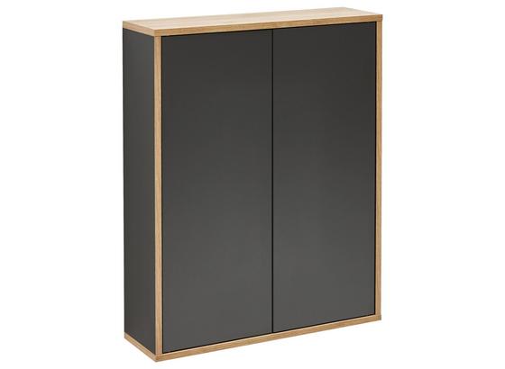 Hängeschrank Push-To-Open Finn B: 60cm, Anthrazit+eiche - Eichefarben/Anthrazit, MODERN, Glas/Holzwerkstoff (60/75/18,5cm) - MID.YOU Hängeschrank Push-To-Open Finn B: 60cm, Anthrazit+eiche - Eichefarben/Anthrazit, MODERN, Glas/Holzwerkstoff (60/75/18,5cm) - MID.YOU