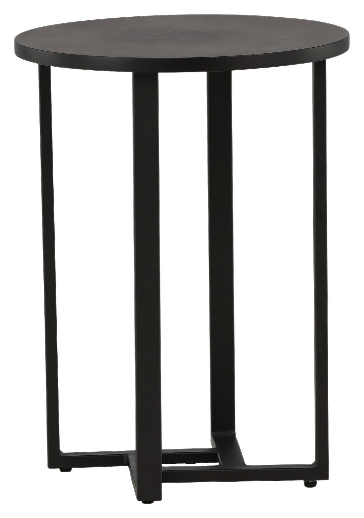 Couchtisch Lawton - Schwarz, Design, Holzwerkstoff/Metall (40/40/55cm) - Livetastic