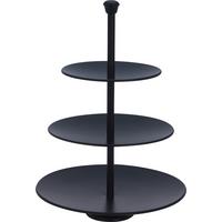 Etagere Rund Edelstahl H: 36,5 cm Schwarz - Schwarz, Basics, Metall (36,5cm)