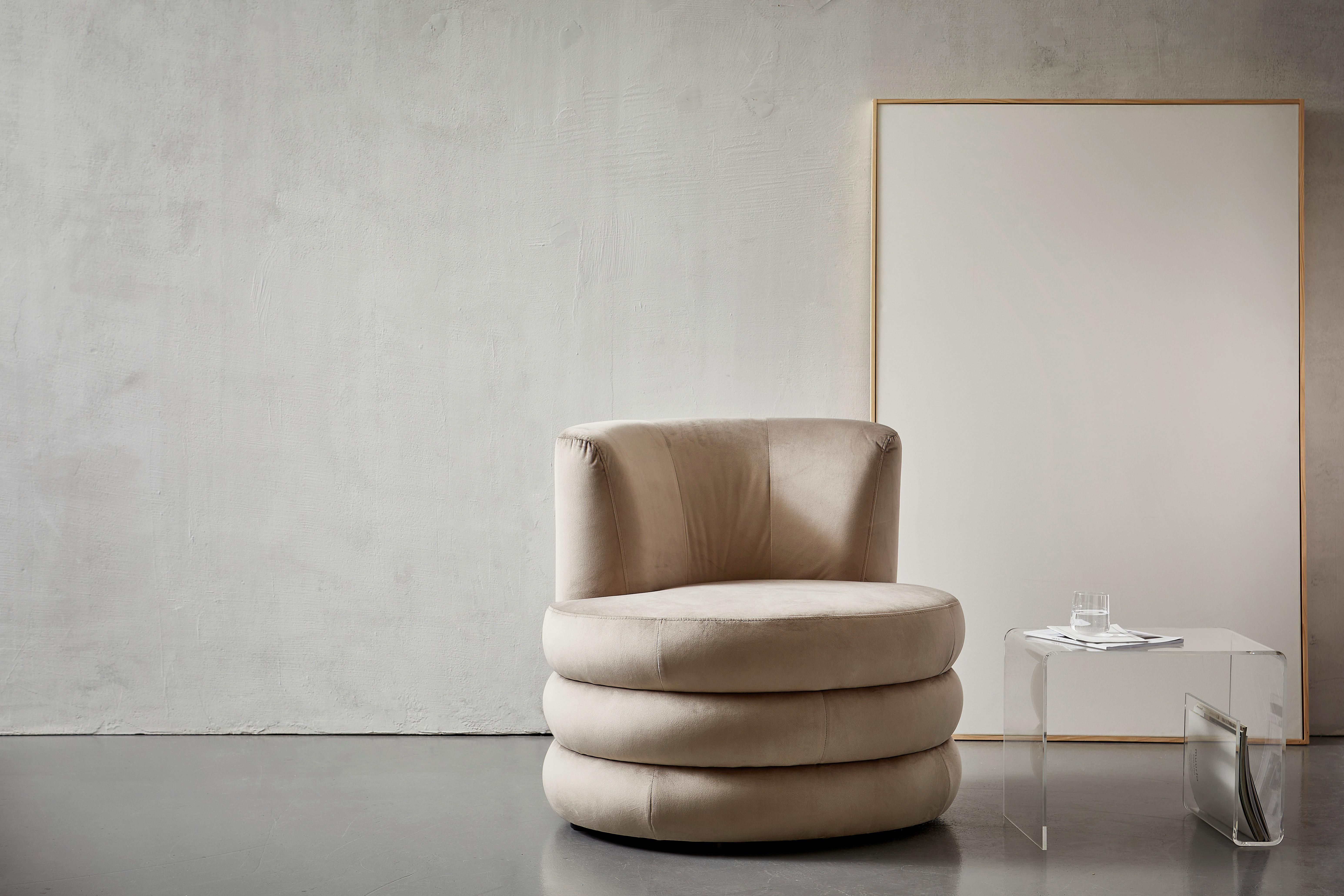 Designsessel Magari - Edelstahlfarben/Beige, Trend, Textil (90/82/85cm) - Livetastic