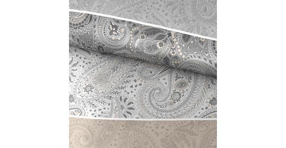 Bettwäsche 140x200 cm Linda Satin, Anthrazit - Taupe/Silberfarben, ROMANTIK / LANDHAUS, Textil - James Wood