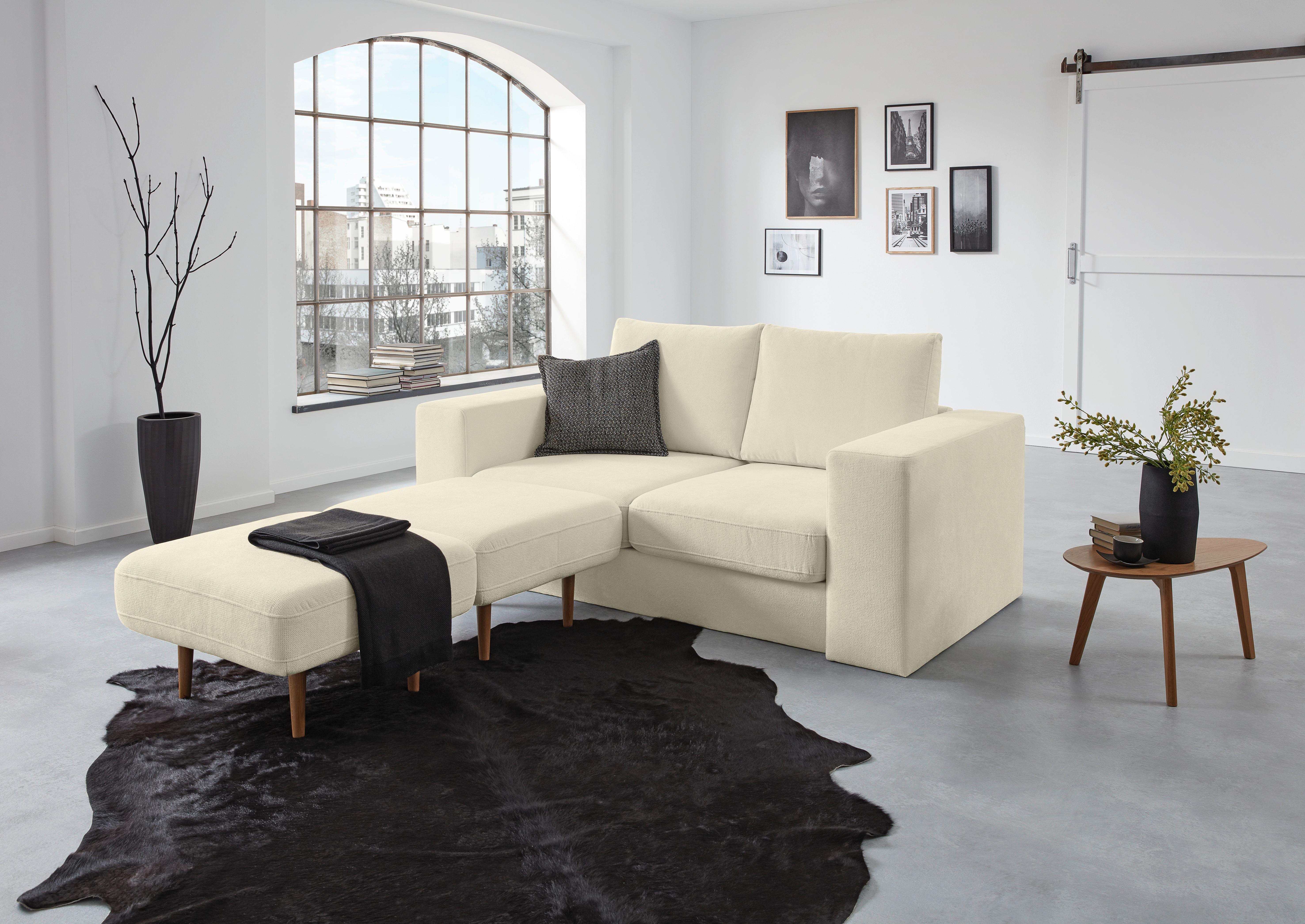 3-sitzer-sofa Looks V-1 - Eichefarben/Creme, Design, Textil (212/96/107cm) - LOOKS by W.Joop