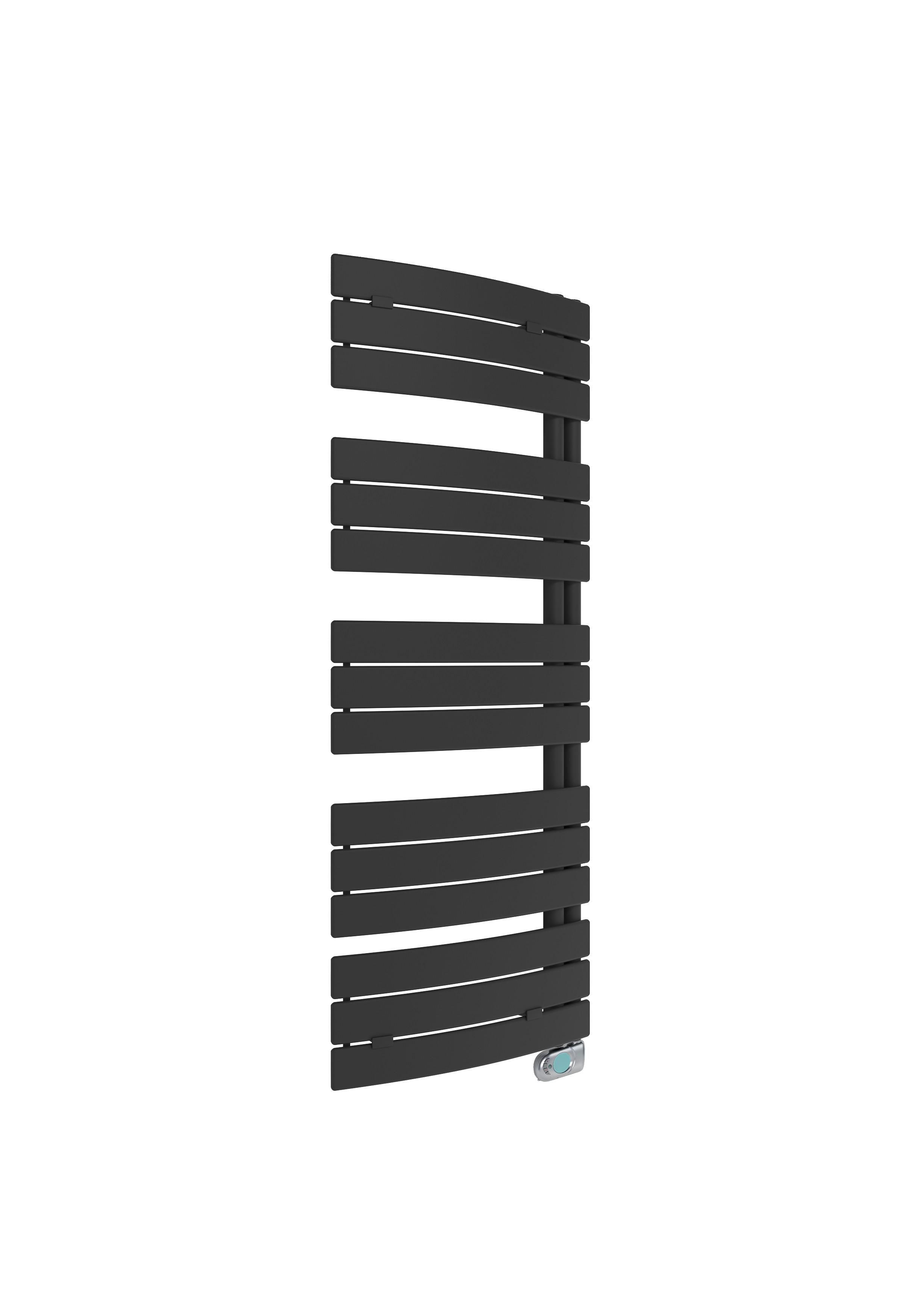 Handtuchtrockner E Salzburg Schwarz 55x138cm - Schwarz, Basics, Metall (55/138cm) - Sanotechnik