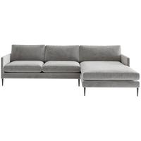 Ecksofa Justin - Hellgrau, Design, Textil (277/154cm) - Livetastic