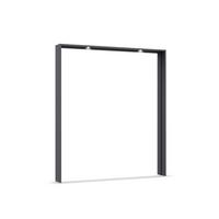 Paspartový rám s osvetlením sivá metalická, pre š. 180 cm - sivá, Konventionell, kompozitné drevo (189/214/23cm)
