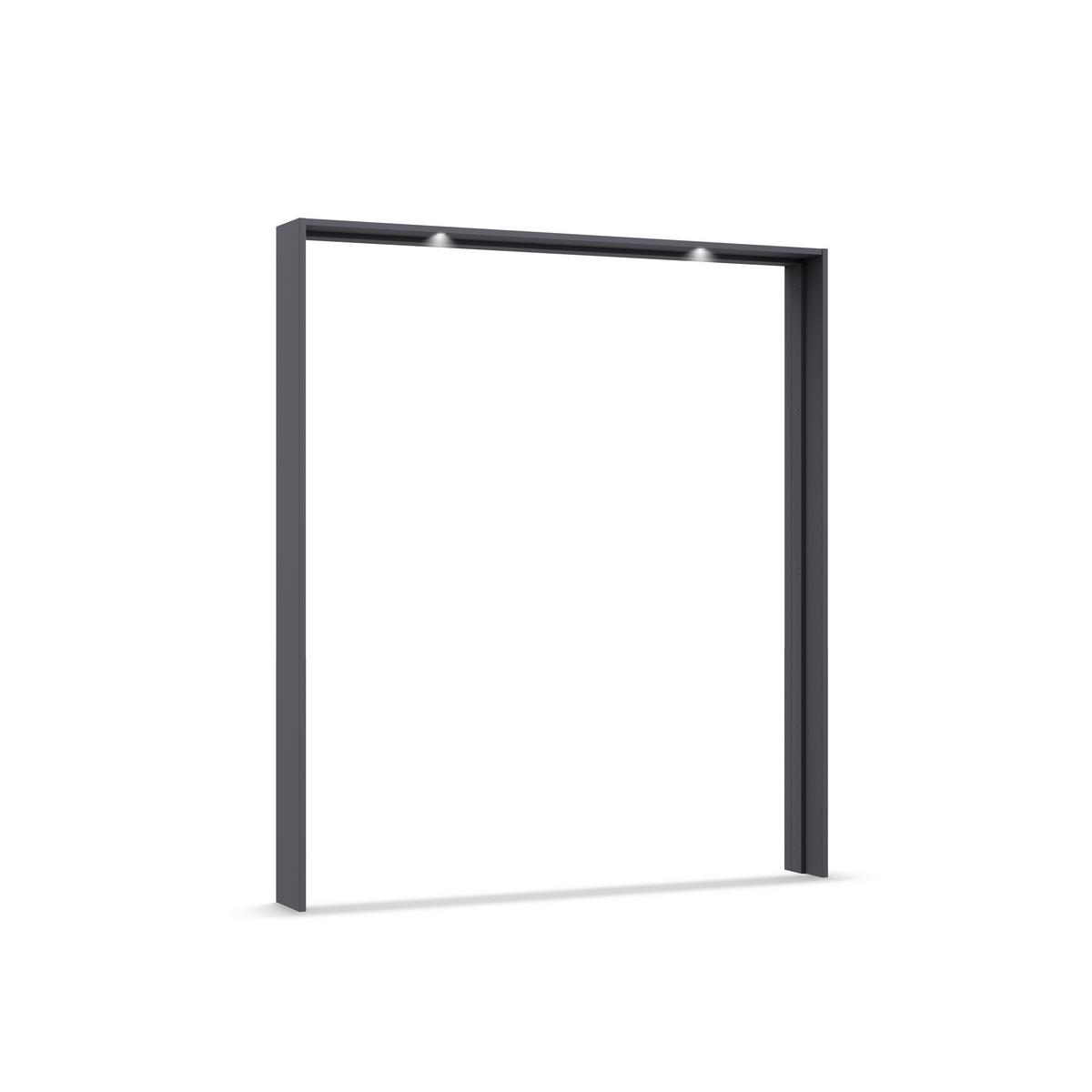 Paspartový rám s osvetlením sivá metalická, pre š. 180 cm - sivá, Konventionell, kompozitné drevo (189/214/23cm)