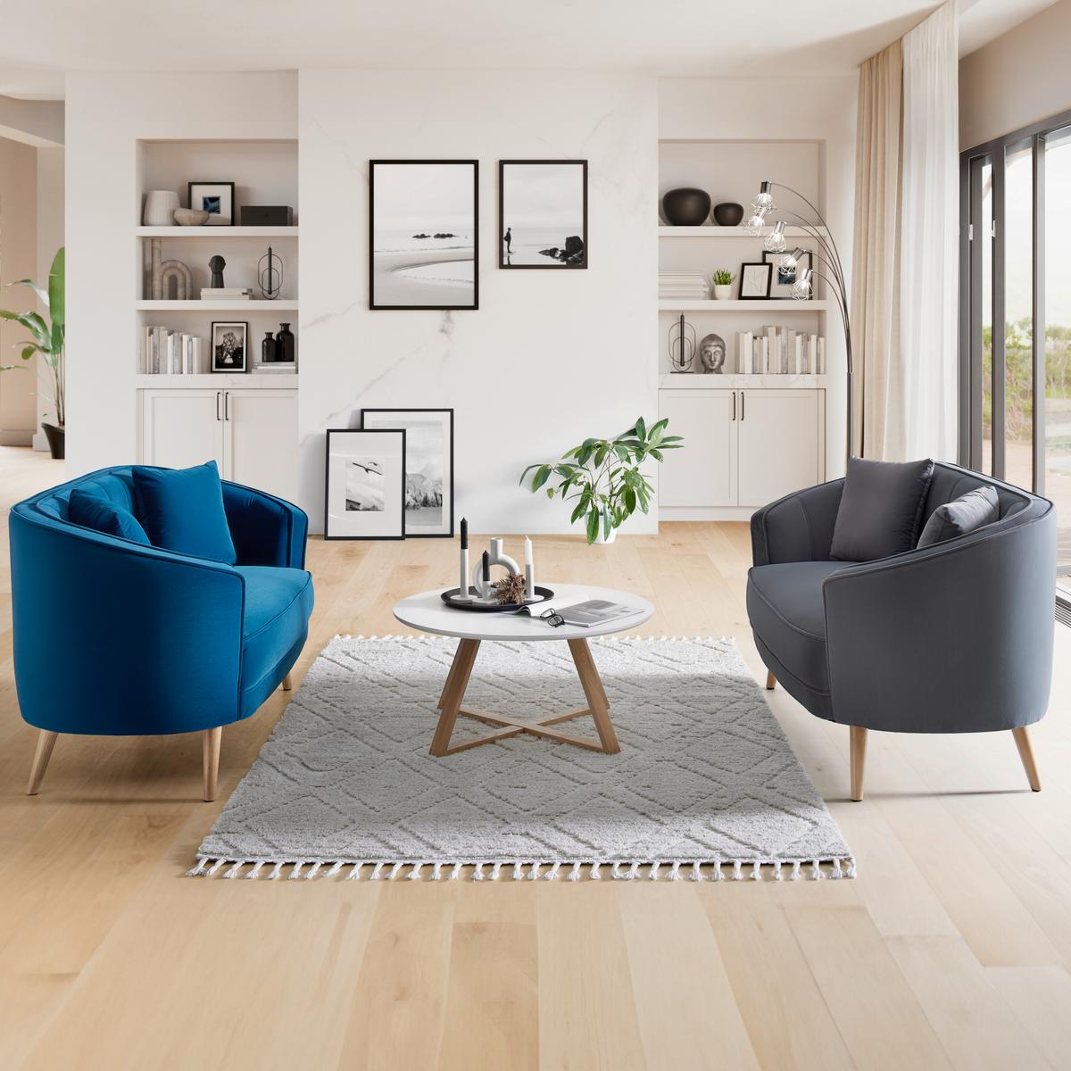 Pohovka HOPE sivá - sivá/prírodná farba, Modern, drevo/textil (141/77/73cm) - Bessagi Home