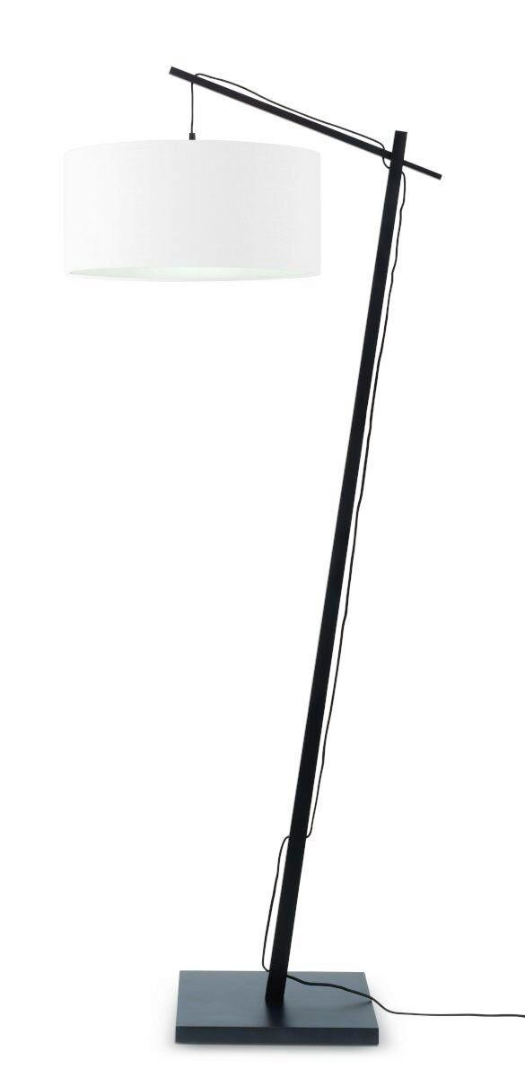 Stehlampe Andes Schwarz/Weiß mit Fußschalter - Schwarz/Weiß, Design, Naturmaterialien/Textil (47/176/23cm) - Good & Mojo