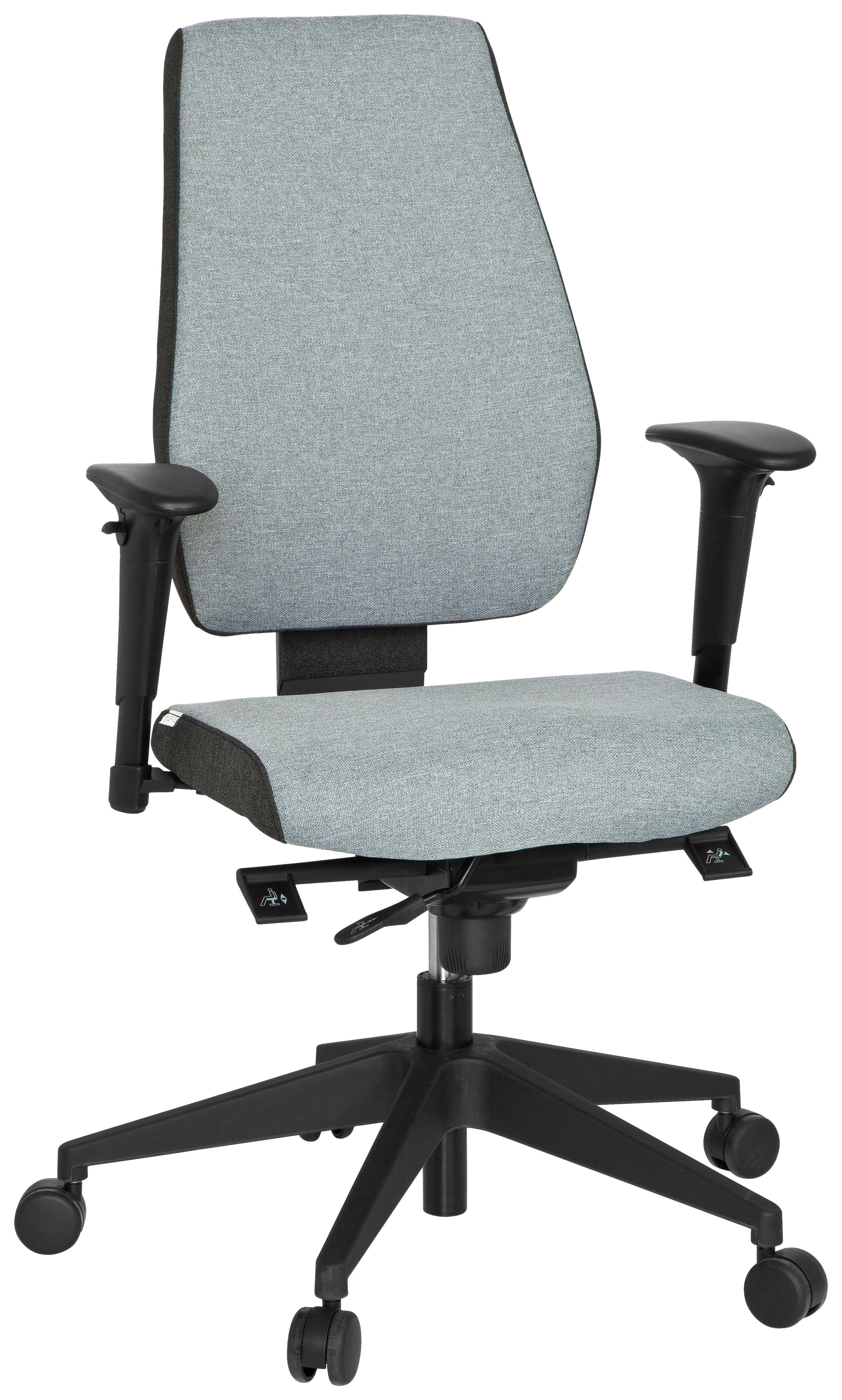 Drehstuhl Pro-Tec 500 Grau - Schwarz/Grau, MODERN, Kunststoff/Textil (56/123/47cm) - MID.YOU