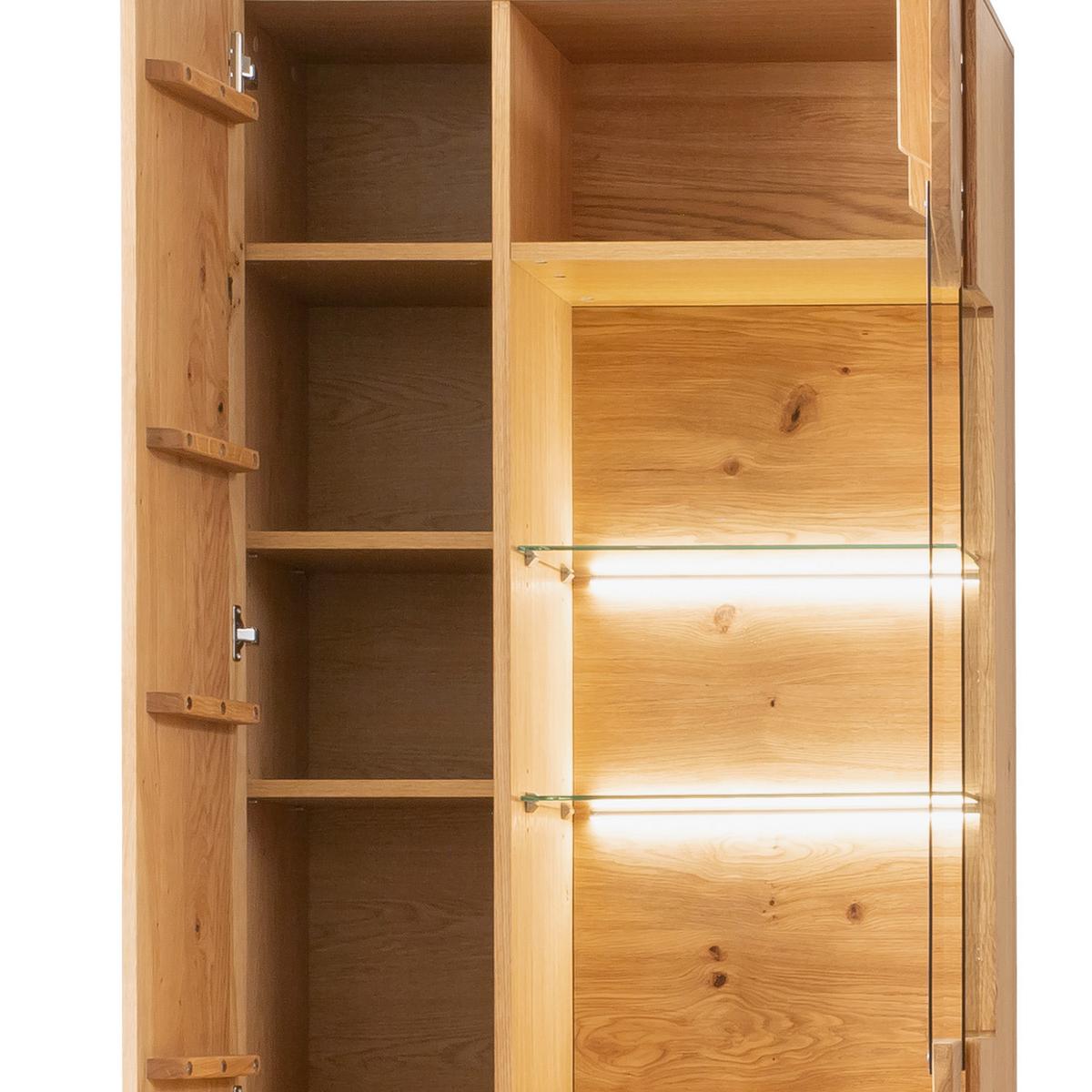 Wohnkombination Massiv 3-Tlg. Como Wildeiche - Wildeiche, Natur, Glas/Holz (276/202/51cm) - MID.YOU