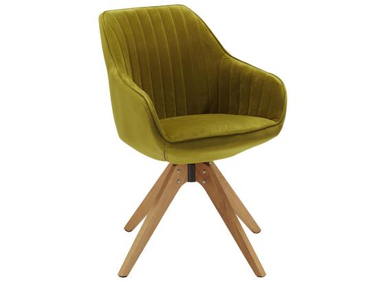 Židle S Područkami Chill - barvy dubu/zelená, dřevo/textil (60/83/65cm) - Modern Living Židle S Područkami Chill - barvy dubu/zelená, dřevo/textil (60/83/65cm) - Modern Living