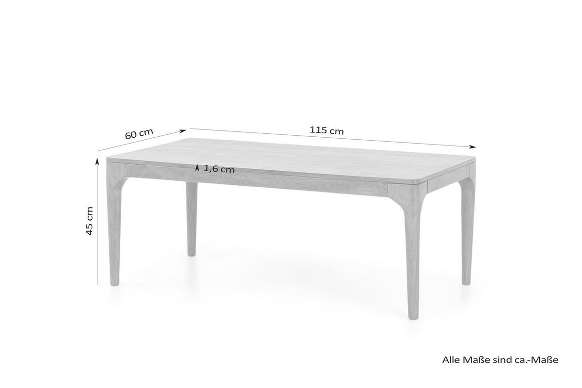 Chouchtisch Holz Massiv Bosse Akazie - Akaziefarben, MODERN, Holz (115/60/45cm) - MID.YOU