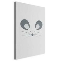 Leinwandbild Curious Mouse Grau Dunkelgrau B: 40 cm - Dunkelgrau/Grau, Basics, Holzwerkstoff/Textil (40/60/1,2cm) - artgeist