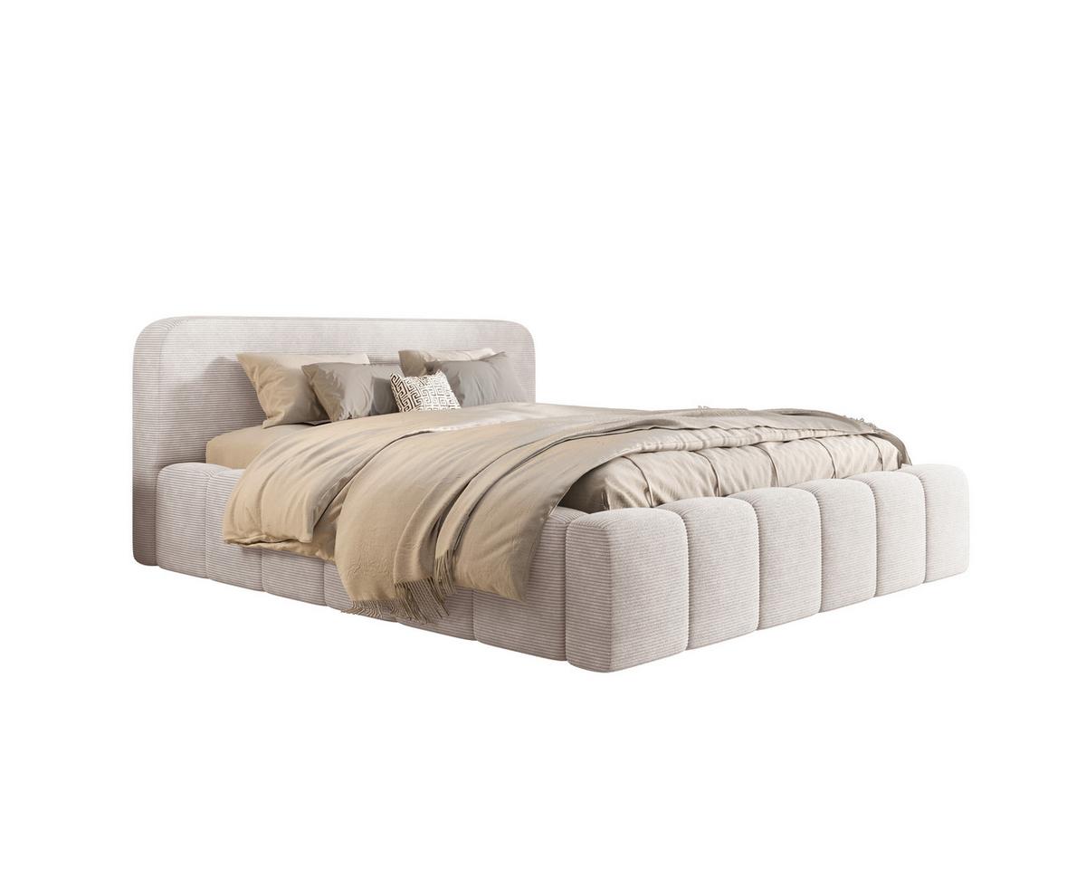 Polsterbett Deli 120 Beige LF: 120x200cm - Beige/Schwarz, MODERN, Textil/Metall (120/200cm) - MID.YOU