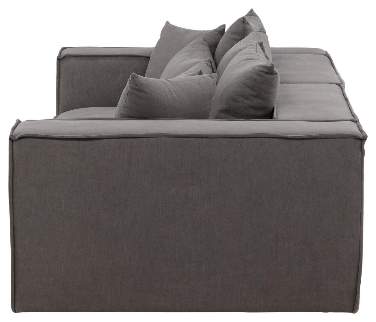 2-Sitzer-Sofa Gillholmen - Schwarz/Grau, Design, Kunststoff/Textil (232/80/116cm) - Livetastic