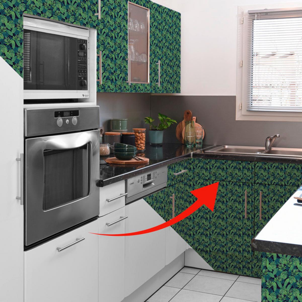 Klebefolie Blätter Waldgrün Wilderness 45x200 cm - Waldgrün, Basics (45/200cm)