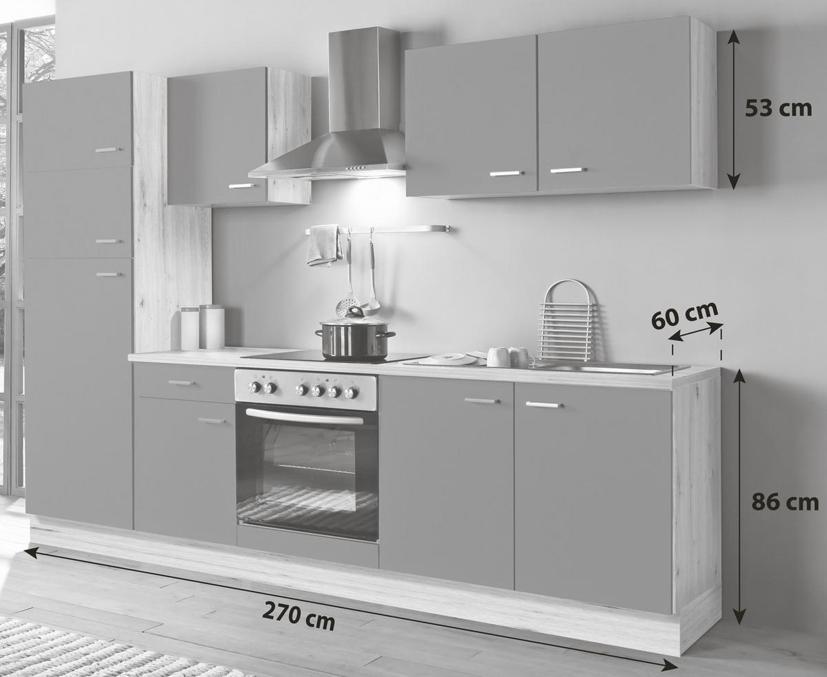 Küchenblock Artisan-Classic - Weiß/Eiche Artisan, KONVENTIONELL, Holzwerkstoff (270cm) - Menke