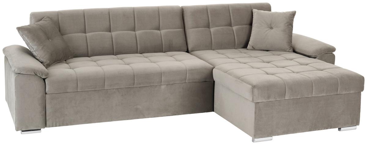 Ecksofa Bali Grau, 257x167cm - Beige, Trend, Textil (257/167cm) - Livetastic