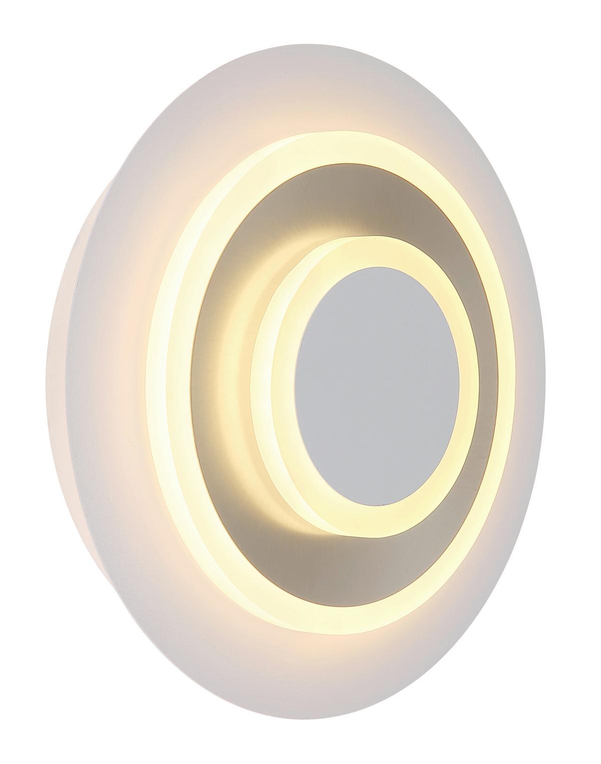 NÁSTENNÉ LED SVIETIDLO ODONELL - biela/niklová, Design, kov/plast (30/23/6,5cm) - Globo