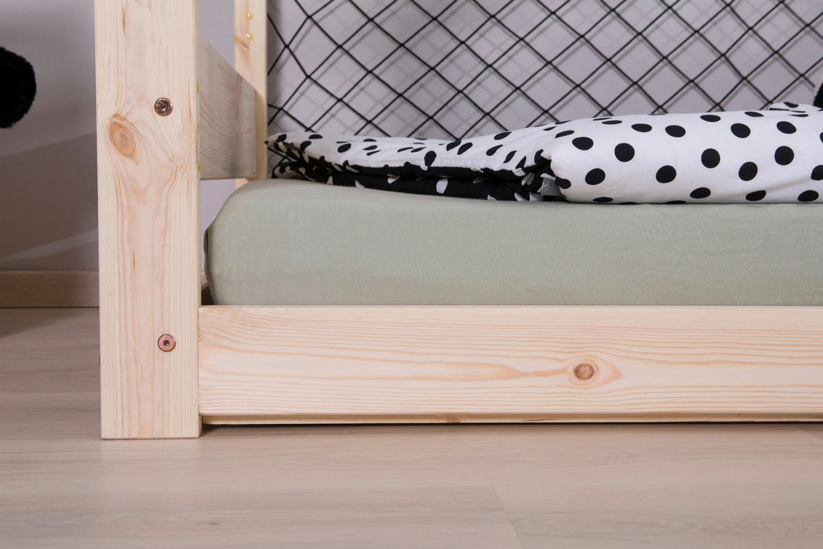 Bodenbett mit Bettkasten 90x200 cm Naturfarben - Naturfarben, MODERN, Holz (90/200cm) - MID.YOU