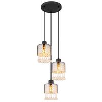 Hängeleuchte 15884-3h - Klar/Schwarz, KONVENTIONELL, Glas/Kunststoff (33/120cm) - Globo