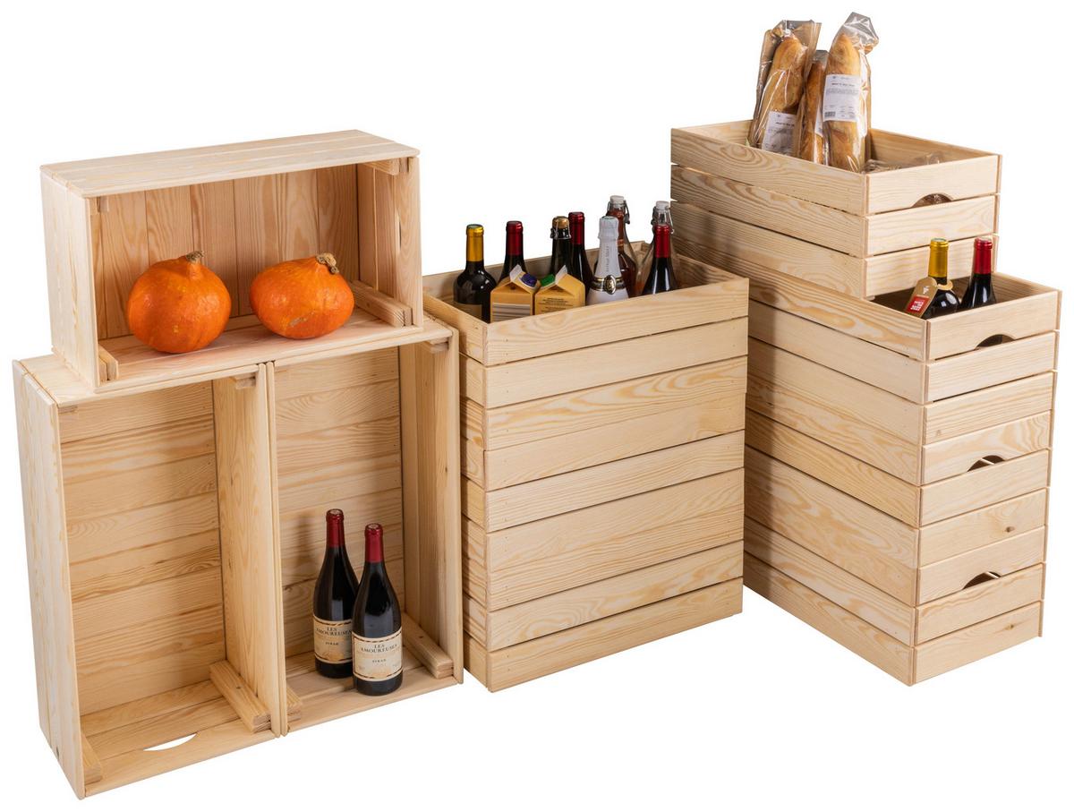 Dekokiste Valloni M - Naturfarben/Kieferfarben, Design, Holz (51/23/31cm) - Livetastic