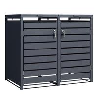 AUFBEWAHRUNGSBOX LUCAS 2X240 LITER - Anthrazit, Basics, Metall (132/80/116cm) - Ambia Garden