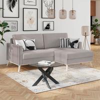 Ecksofa Mit Schlaffunktion & Bettkasten Carini Creme - Eichefarben/Creme, Basics, Textil (222/152cm)