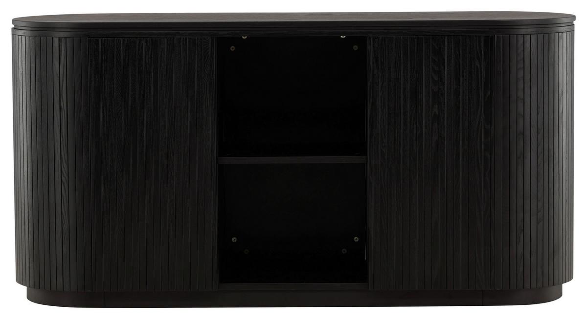 Sideboard Fjällbacka - Schwarz, Design, Holz (160/80/48cm) - Livetastic