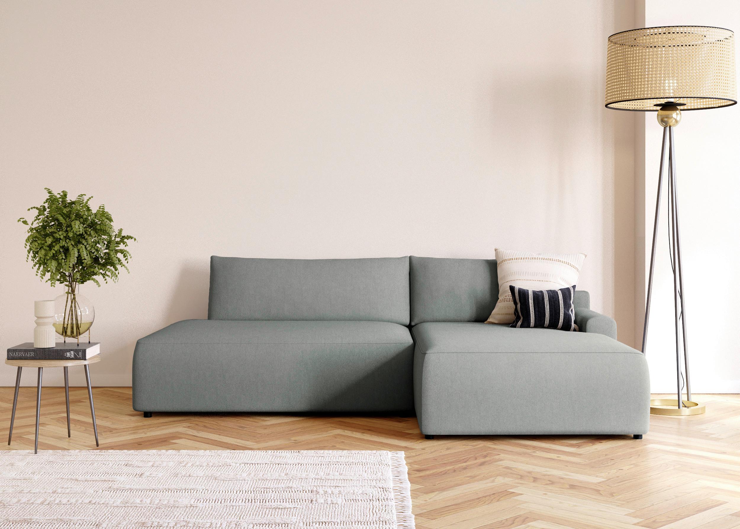 Eckschlafsofa Prag, Grau S: 253x167 cm - Schwarz/Grau, MODERN, Textil (253/167cm) - Trendmanufaktur